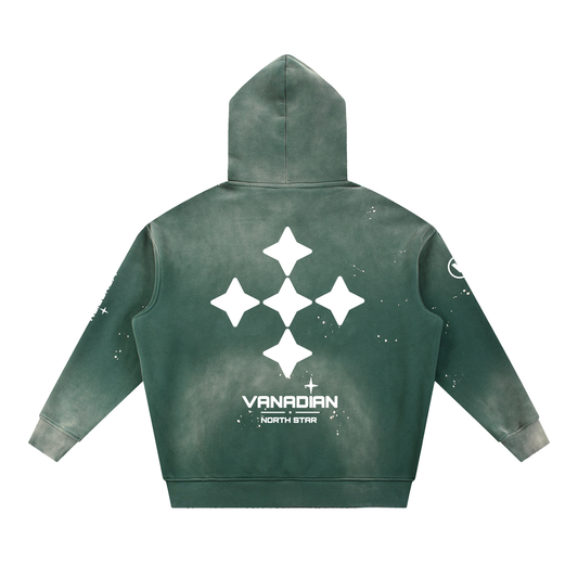 Vintage VNDN Washed Frayed Fleece Hoodie