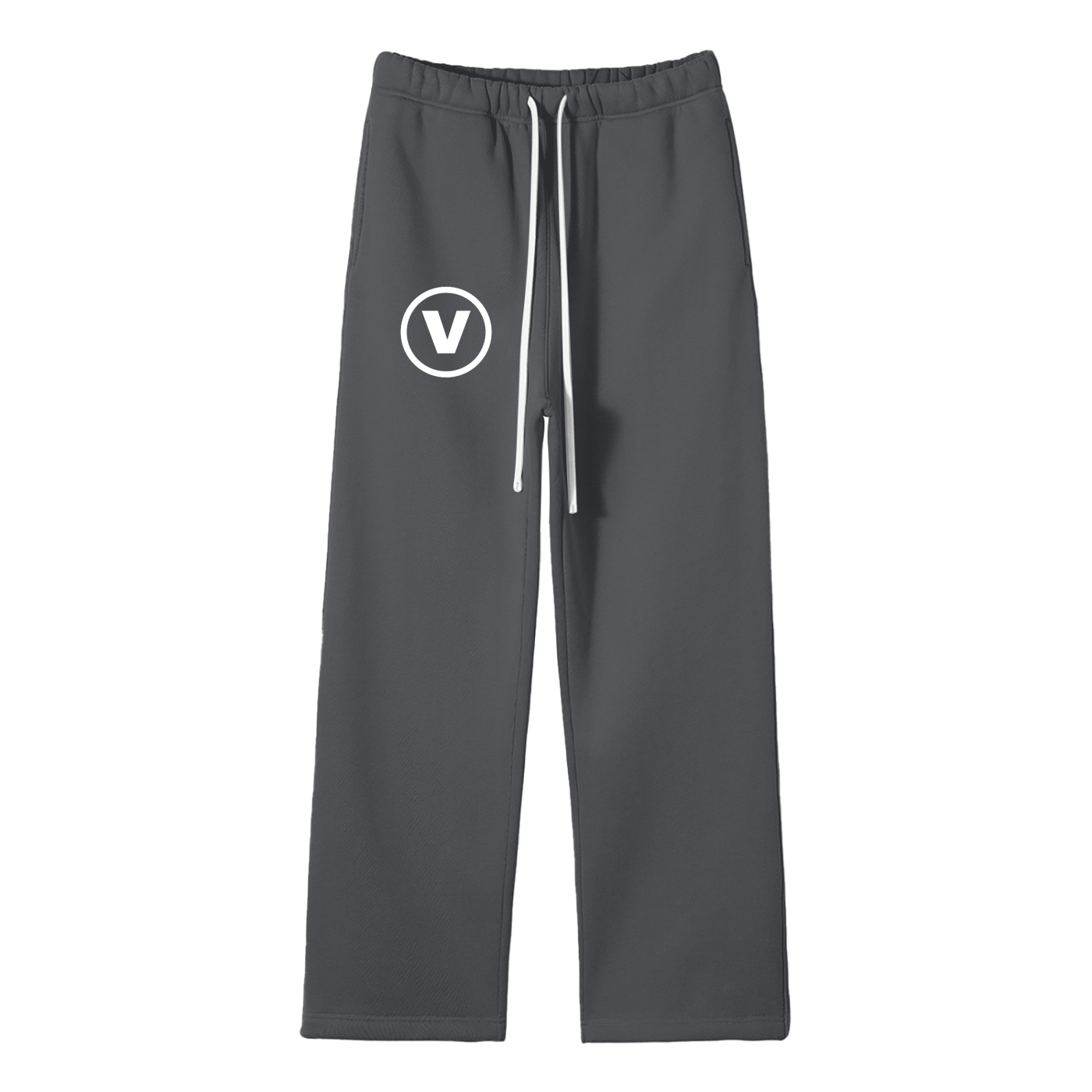 Streetwear Unisex Solid Color Fleece Straight Leg Pants