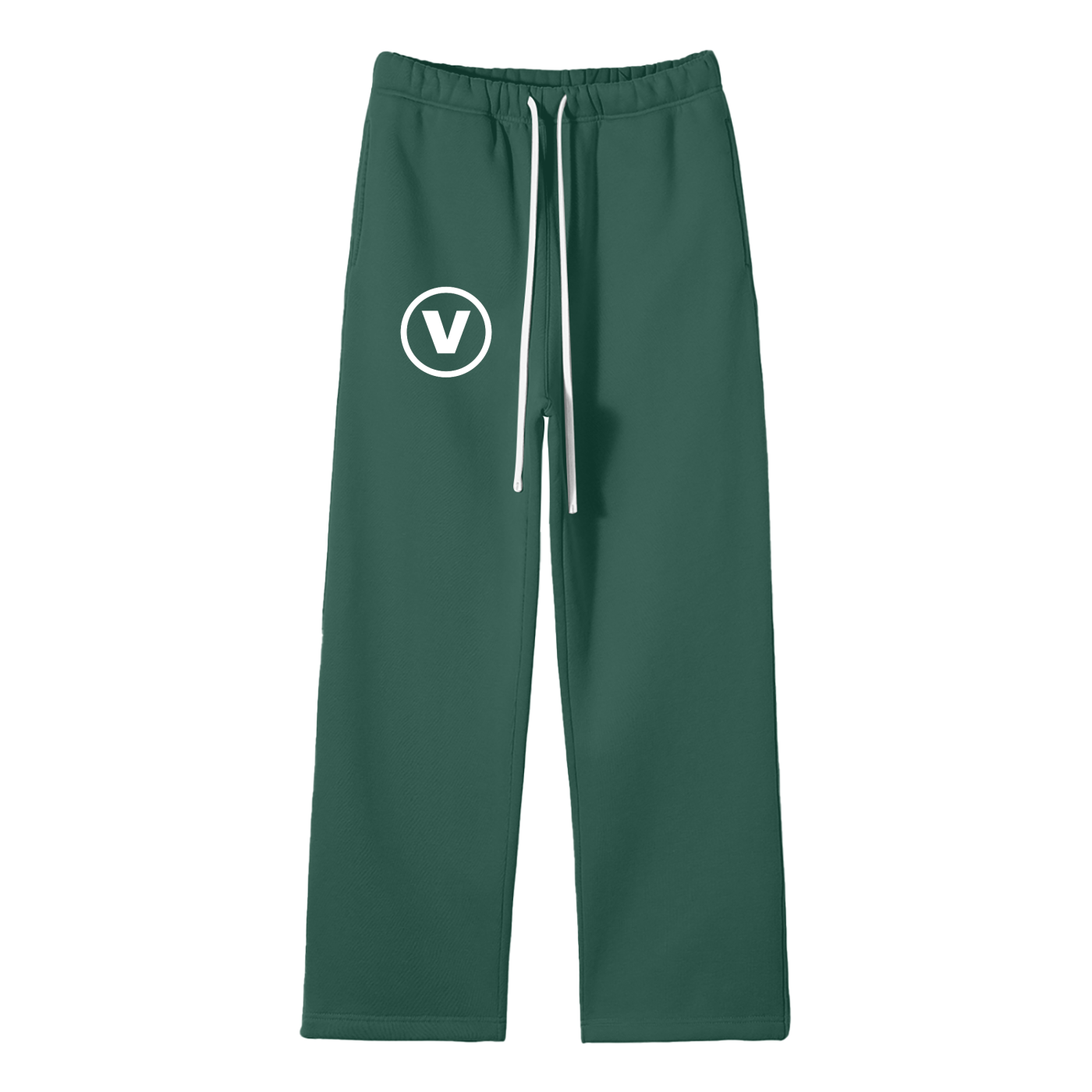 Streetwear Unisex Solid Color Fleece Straight Leg Pants