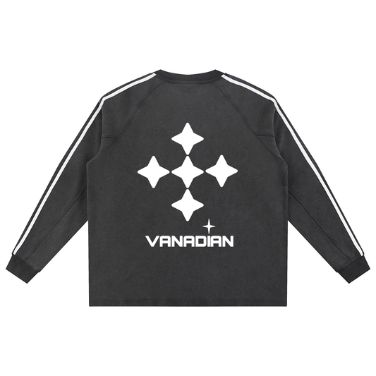 Snow Washed Contrast Tape Sweatshirt