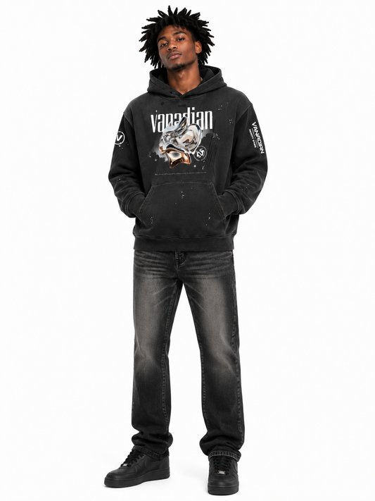Vintage VNDN Washed Frayed Fleece Hoodie