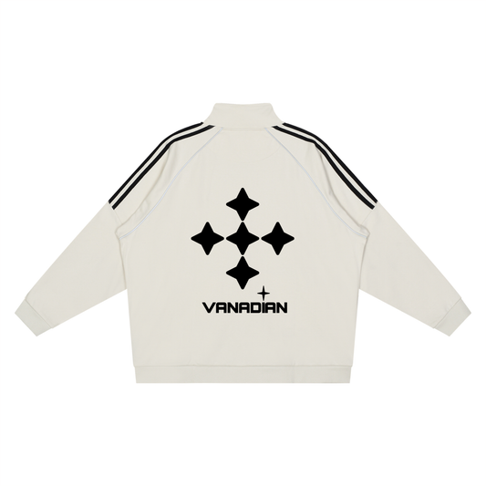 Reflection Striped Raglan Sleeve Jacket