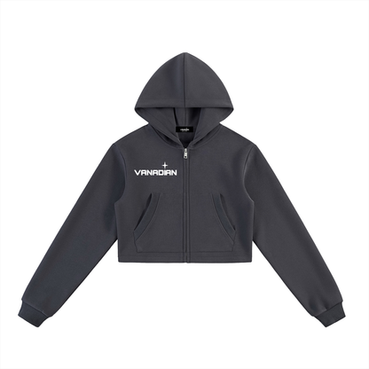 Essential Cropped Zip-Up Hoodie