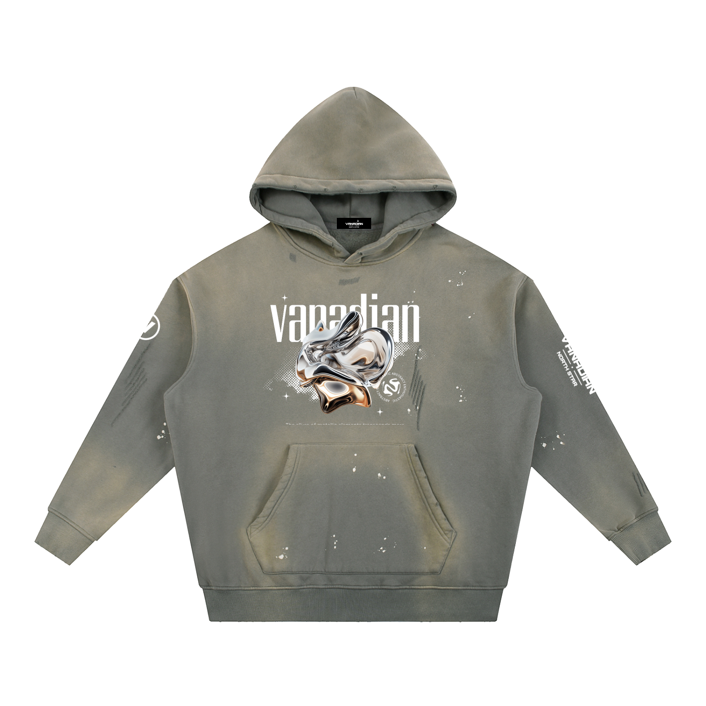Vintage VNDN Washed Frayed Fleece Hoodie