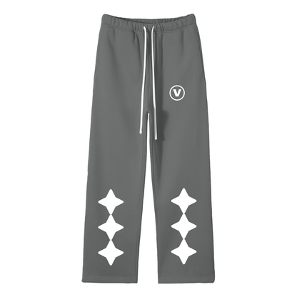 Streetwear Unisex Solid Color Fleece Straight Leg Pants
