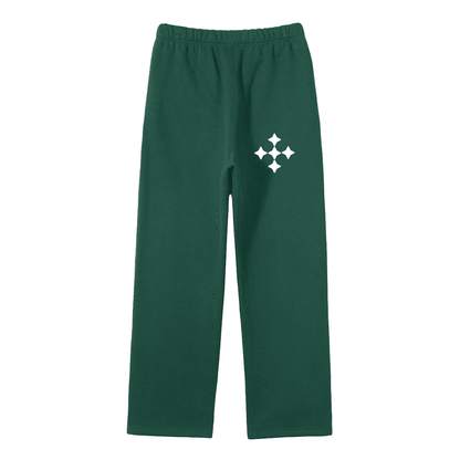 Streetwear Unisex Solid Color Fleece Straight Leg Pants