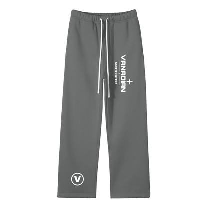 Streetwear Unisex Solid Color Fleece Straight Leg Pants