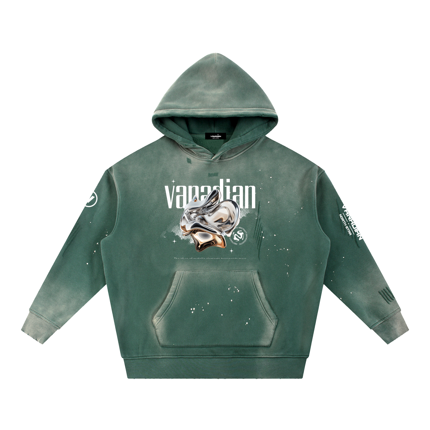 Vintage VNDN Washed Frayed Fleece Hoodie