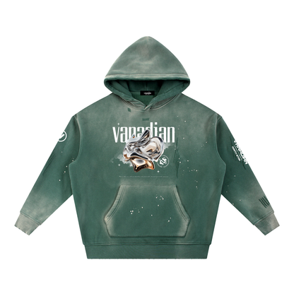 Vintage VNDN Washed Frayed Fleece Hoodie