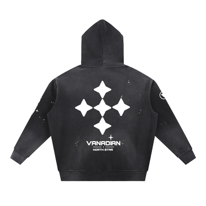 Vintage VNDN Washed Frayed Fleece Hoodie