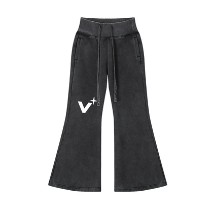 Vintage Washed Flared Fleece Pants