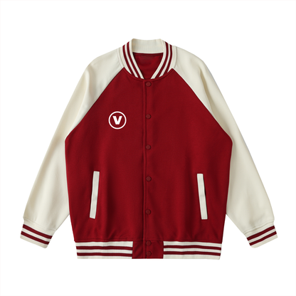Two Tone Raglan Sleeve Varsity Jacket