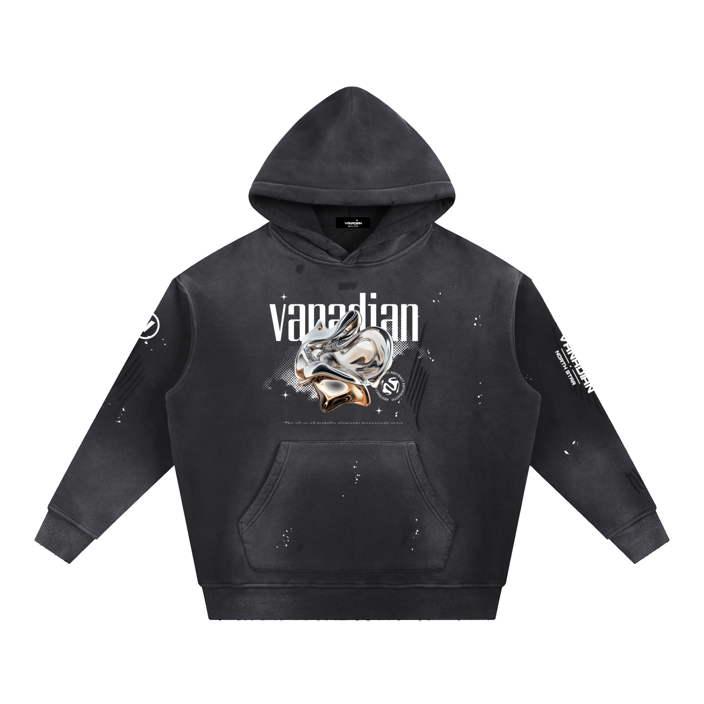 Vintage VNDN Washed Frayed Fleece Hoodie