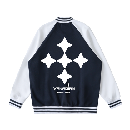 Two Tone Raglan Sleeve Varsity Jacket