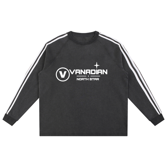 Snow Washed Contrast Tape Sweatshirt