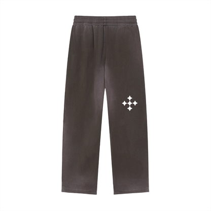Sun Fade Raw Edge Straight-Leg Sweatpants