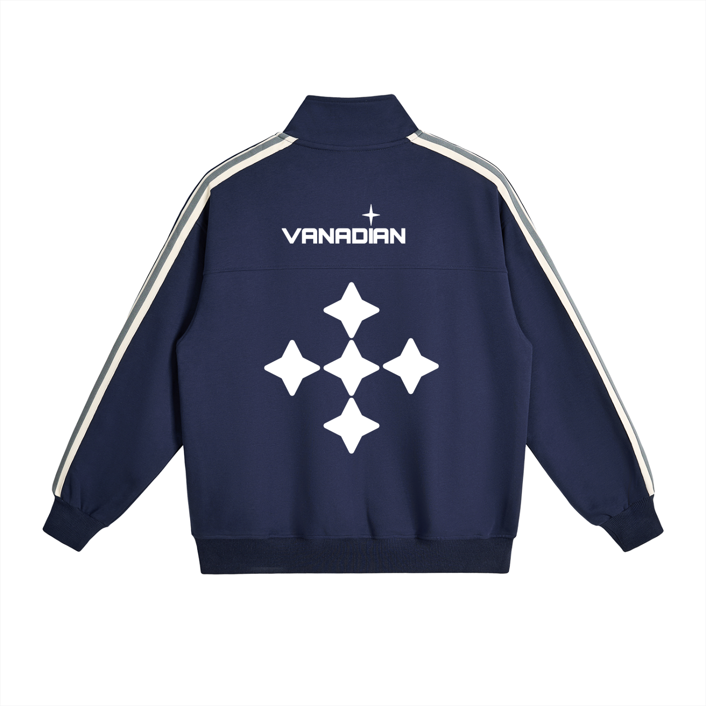 Contrast Side-Stripe Stand Collar  Jacket