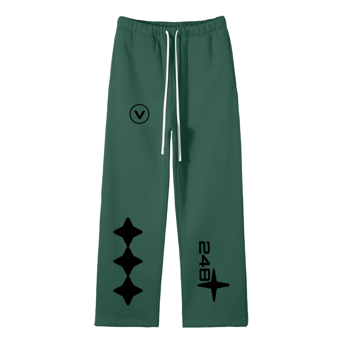 Streetwear Unisex Solid Color Fleece Straight Leg Pants