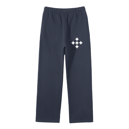 Streetwear Unisex Solid Color Fleece Straight Leg Pants