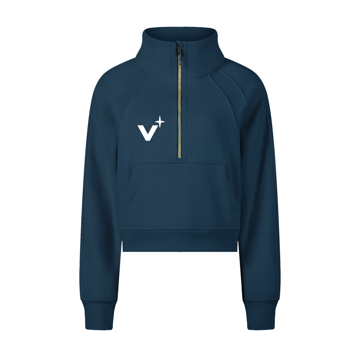 Cropped Half-Zip Sweatshirt