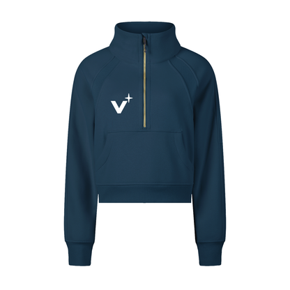 Cropped Half-Zip Sweatshirt