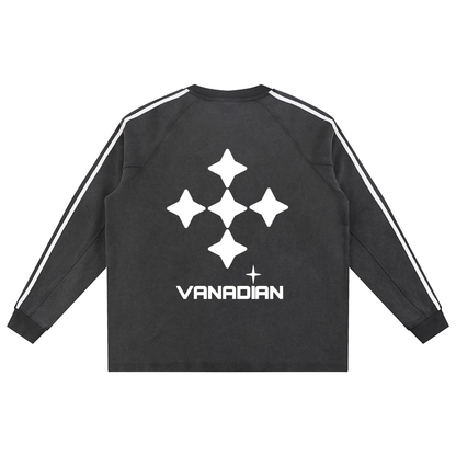 Snow Washed Contrast Tape Sweatshirt