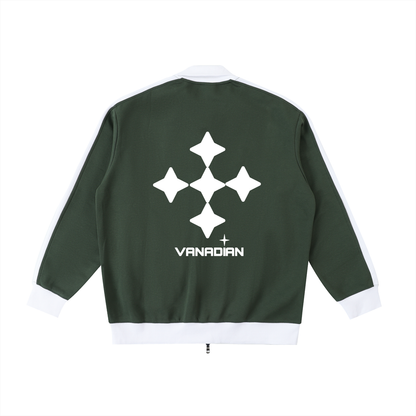 Contrast Trim Stand Collar Jacket