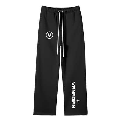 Streetwear Unisex Solid Color Fleece Straight Leg Pants