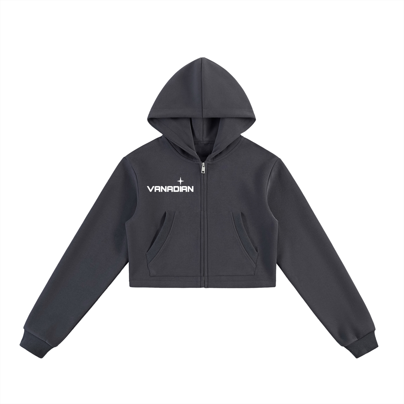 Essential Cropped Zip-Up Hoodie