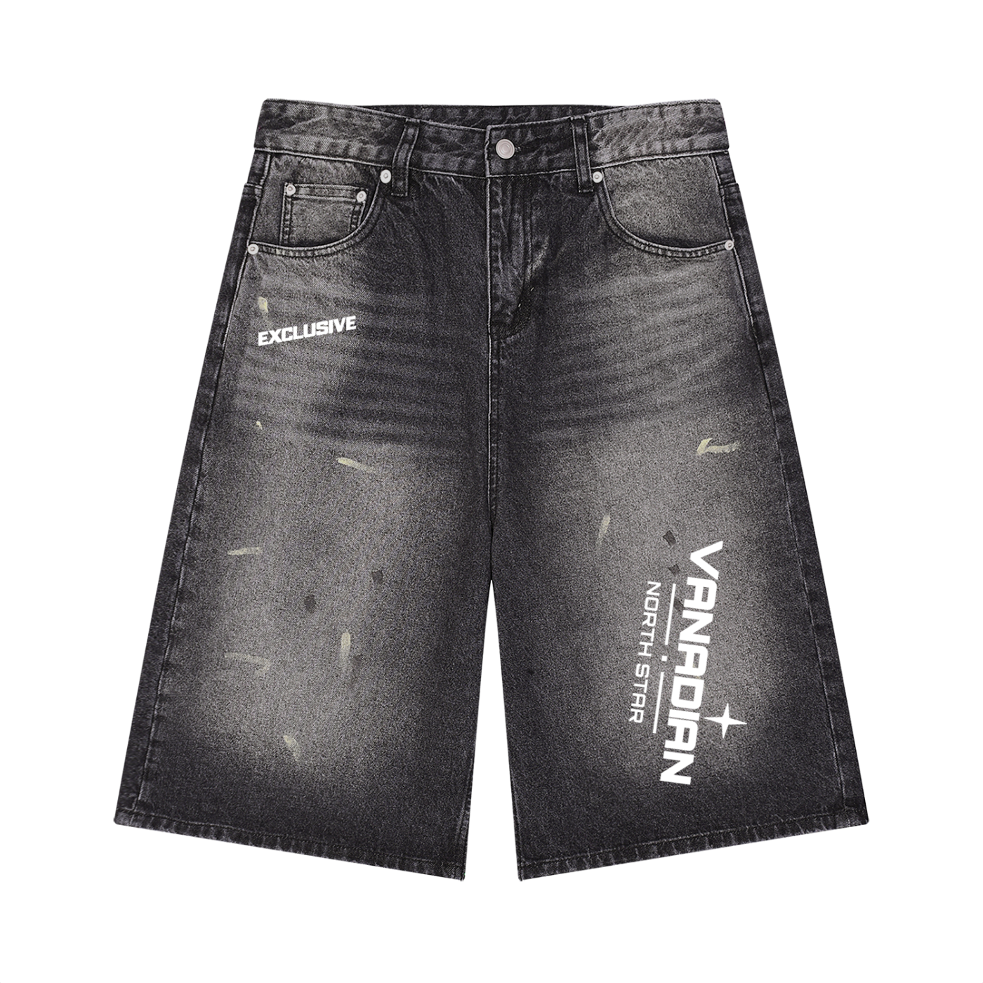 Men’s Vintage Wash Wide Leg Denim Shorts