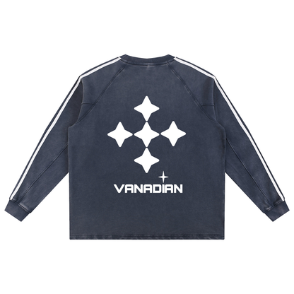 Snow Washed Contrast Tape Sweatshirt