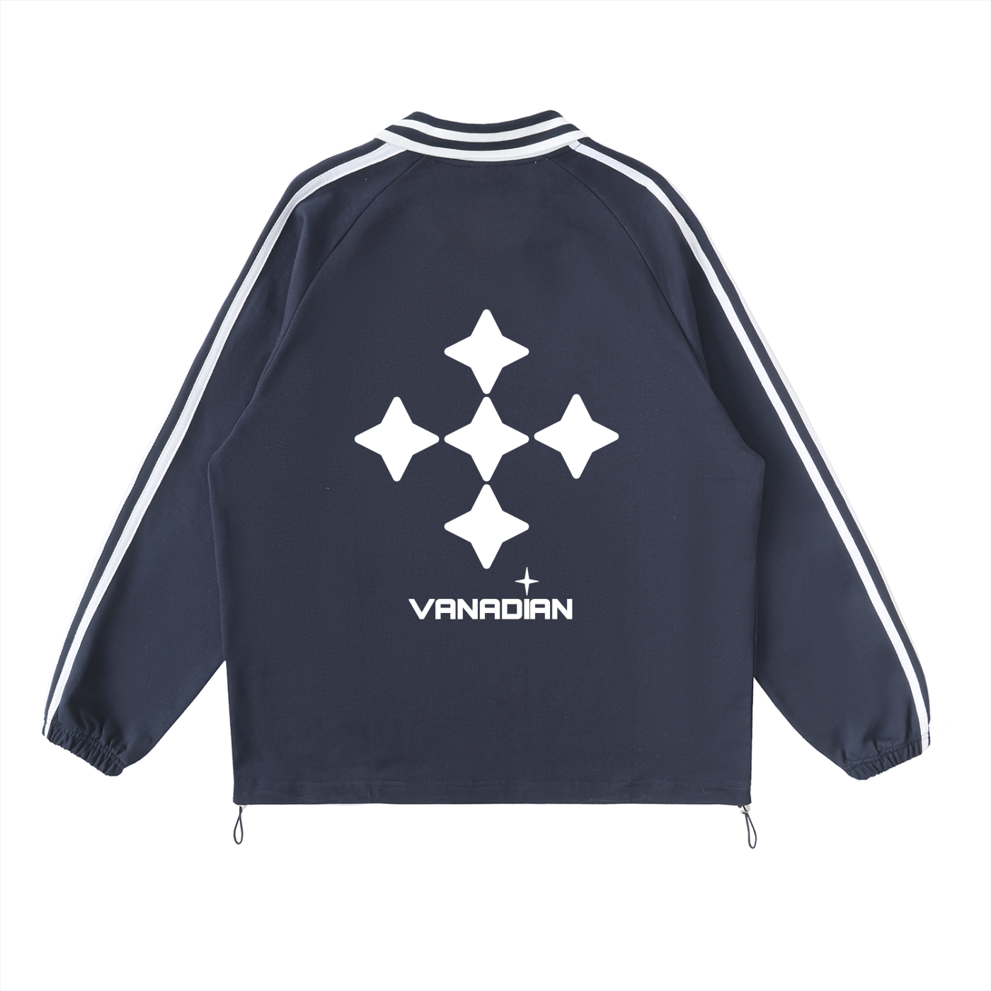 Contrast Striped Lapel Collar Sweatshirt