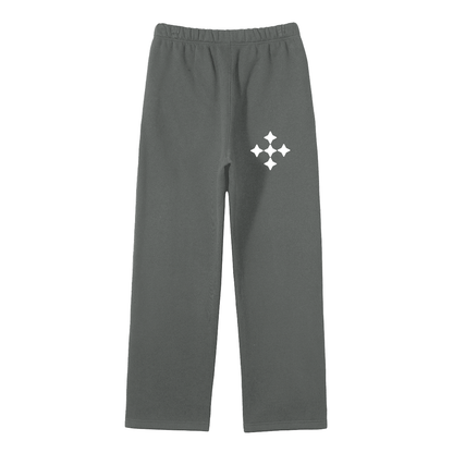 Streetwear Unisex Solid Color Fleece Straight Leg Pants