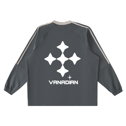 Color-Block V-Neck Long-Sleeve T-Shirt