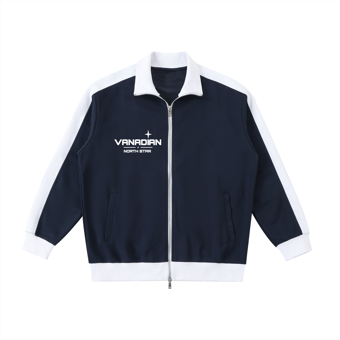 Contrast Trim Stand Collar Jacket