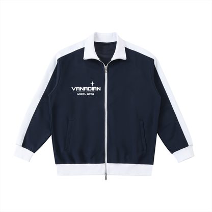 Contrast Trim Stand Collar Jacket