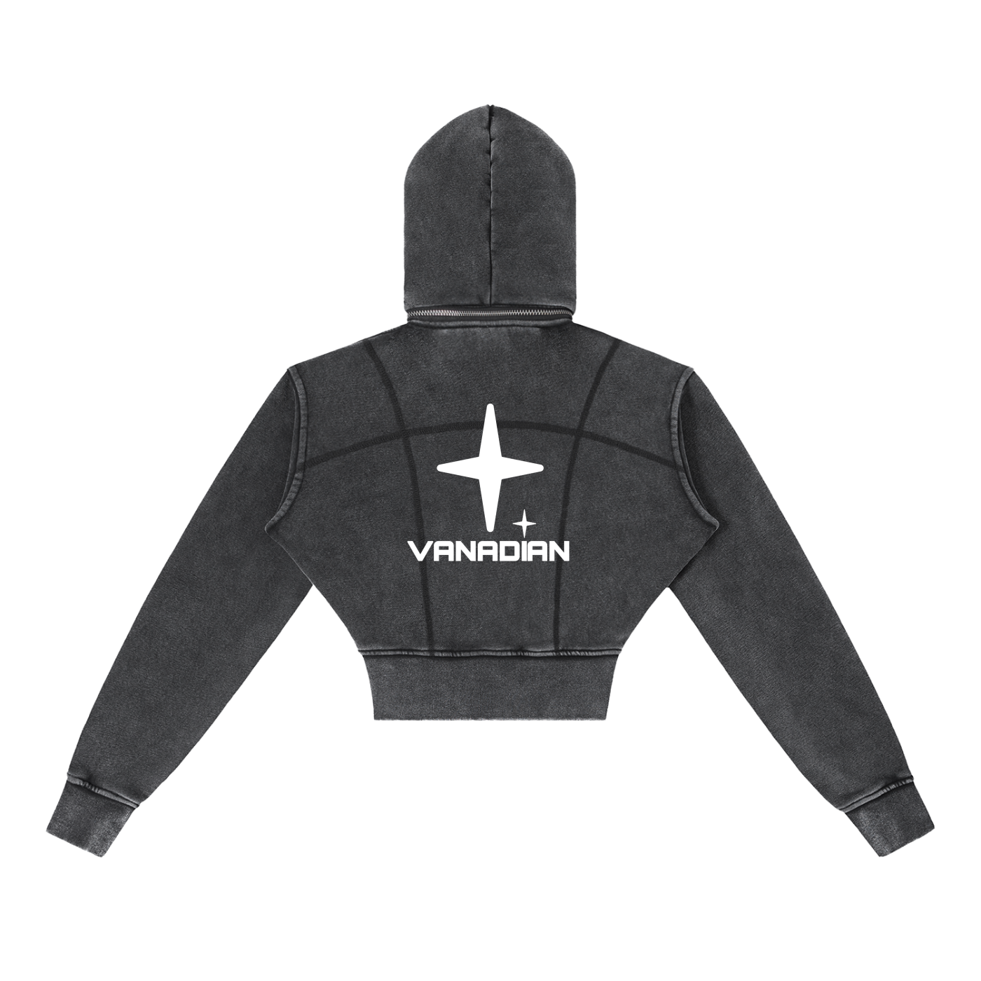 Vintage Washed Cropped Fleece Hoodie