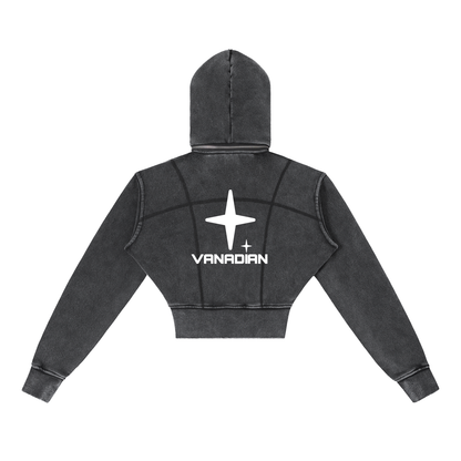 Vintage Washed Cropped Fleece Hoodie