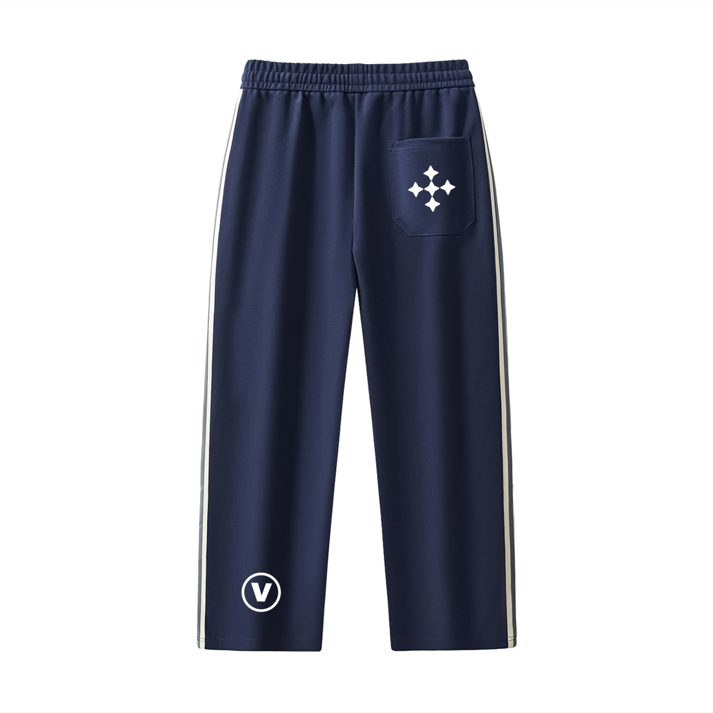 Contrast Side-Stripe Straight-Leg  Pants