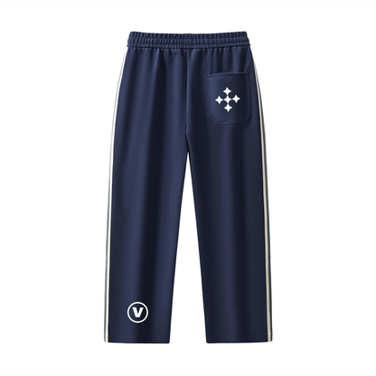 Contrast Side-Stripe Straight-Leg  Pants