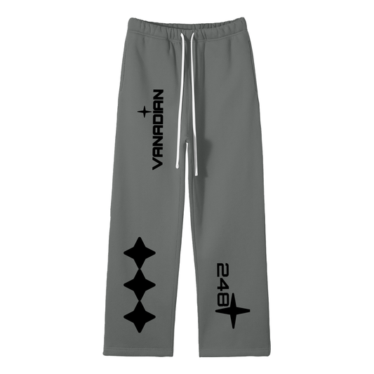 Streetwear Unisex Solid Color Fleece Straight Leg Pants