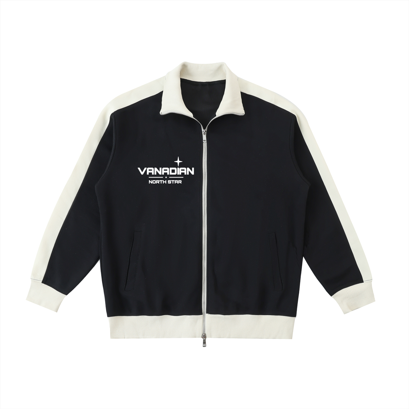 Contrast Trim Stand Collar Jacket