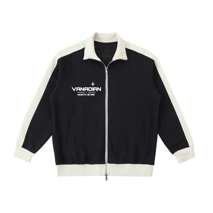 Contrast Trim Stand Collar Jacket