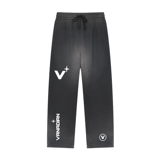 Sun Fade Raw Edge Straight-Leg Sweatpants