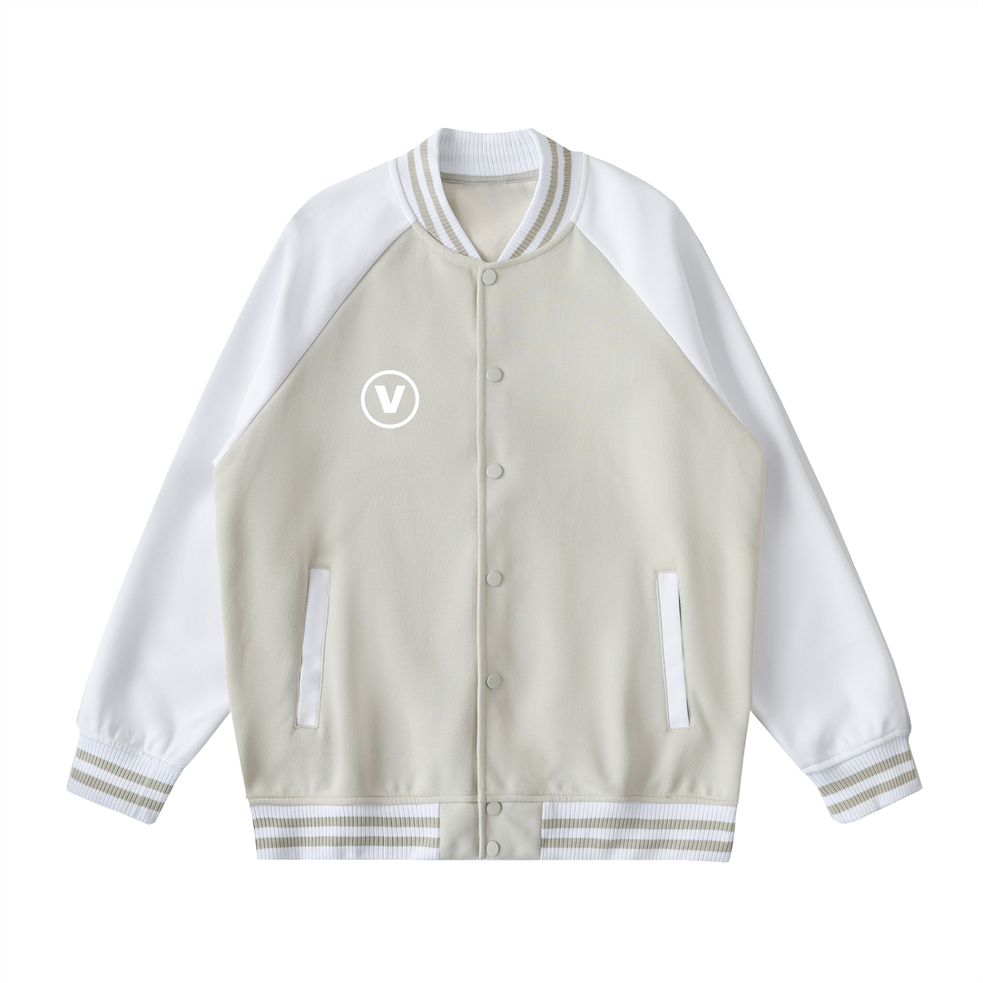 Two Tone Raglan Sleeve Varsity Jacket