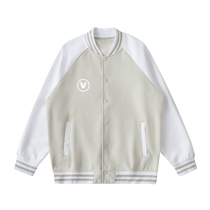 Two Tone Raglan Sleeve Varsity Jacket