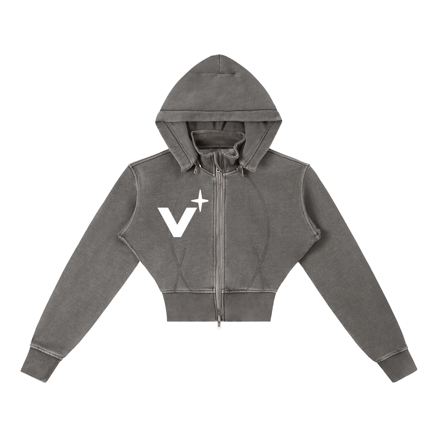 Vintage Washed Cropped Fleece Hoodie