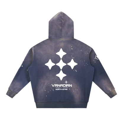 Vintage VNDN Washed Frayed Fleece Hoodie