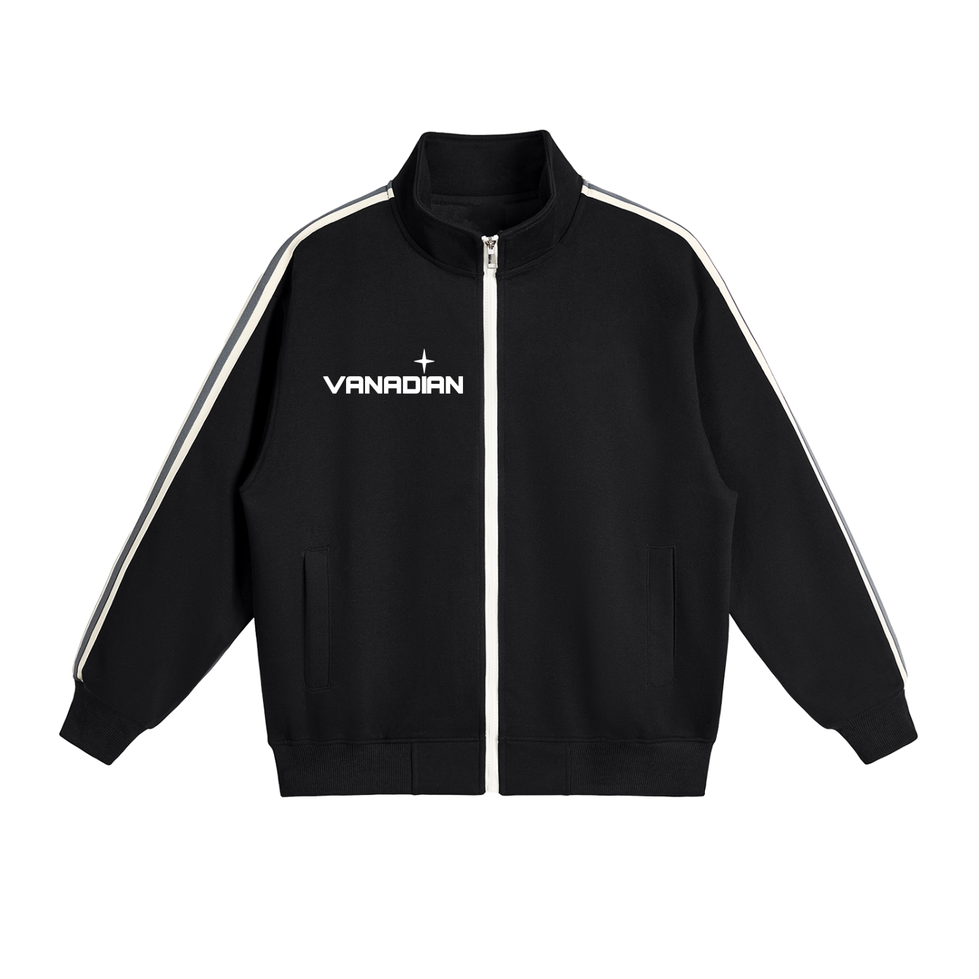 Contrast Side-Stripe Stand Collar  Jacket