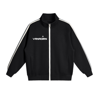 Contrast Side-Stripe Stand Collar  Jacket